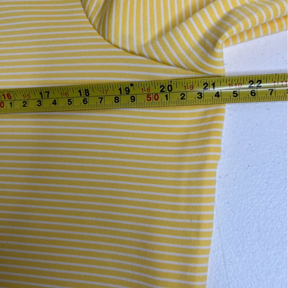 Chicos Zenergy Yellow White Stripe 1/4 Zip Pullover Top Women Size Large 12/14 - Picture 9 of 12